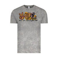 Cloud Rock Peace Love Texas Longhorn Bull Vintage Tee - LillyAllenDesigns