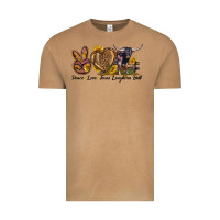 Vintage Camel Peace Love Texas Longhorn Bull Vintage Tee - LillyAllenDesigns