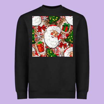 Christmas Santa Claus And Gift Box Heavyweight Sweatshirt Designed By Nancycooperartshop