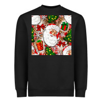 Black Christmas Santa Claus and gift box Heavyweight Sweatshirt - NancyCooperArtShop