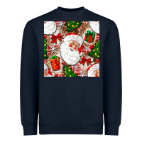 Navy Christmas Santa Claus and gift box Heavyweight Sweatshirt - NancyCooperArtShop