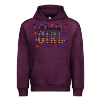 Mauve Wine All American Girl Urban Hoodie - CowCowDesign