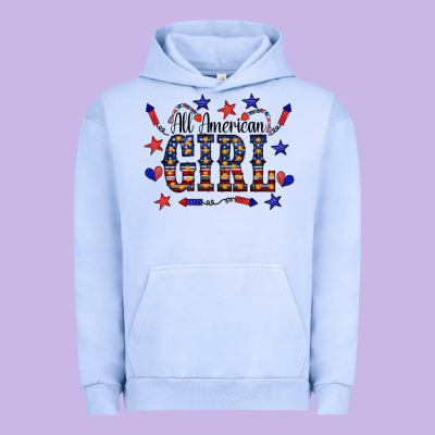 All American Girl Urban Hoodie Designed By Cowcowdesign