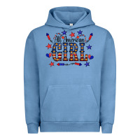 Pigment Pebble Blue All American Girl Urban Hoodie - CowCowDesign
