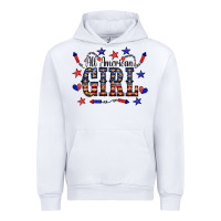 White All American Girl Urban Hoodie - CowCowDesign