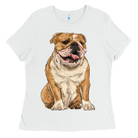 White english bulldog Ladies Tee - RanaPortraitStore
