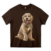 Chocolate Brown goldendoodle Heavy Core Tee - BarkalooDesign