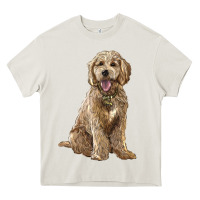 Cream goldendoodle Heavy Core Tee - BarkalooDesign