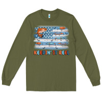 Army Green fishing lure flag keepin' it reel Long Sleeve Tee - MaliasSmallBusiness