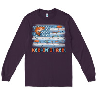 Plum fishing lure flag keepin' it reel Long Sleeve Tee - MaliasSmallBusiness