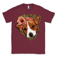 Burgundy jack russel floral Classic Tee - Jasminsmagicworld