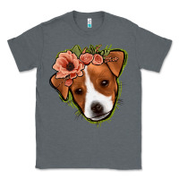 Charcoal Heather jack russel floral Classic Tee - Jasminsmagicworld