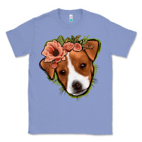 Colony Blue jack russel floral Classic Tee - Jasminsmagicworld