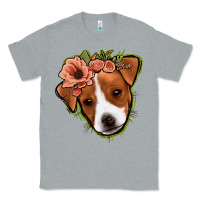 Heather Grey jack russel floral Classic Tee - Jasminsmagicworld