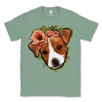 Sage jack russel floral Classic Tee - Jasminsmagicworld