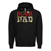 Black baseball dad Zipper Hoodie - BundleAndBundleShop