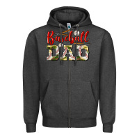 Charcoal Heather baseball dad Zipper Hoodie - BundleAndBundleShop