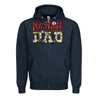 Navy baseball dad Zipper Hoodie - BundleAndBundleShop