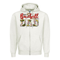Oatmeal Heather baseball dad Zipper Hoodie - BundleAndBundleShop