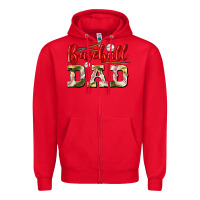 Red baseball dad Zipper Hoodie - BundleAndBundleShop