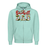 Seafoam baseball dad Zipper Hoodie - BundleAndBundleShop