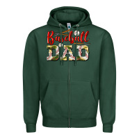Sports Green baseball dad Zipper Hoodie - BundleAndBundleShop
