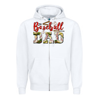 White baseball dad Zipper Hoodie - BundleAndBundleShop