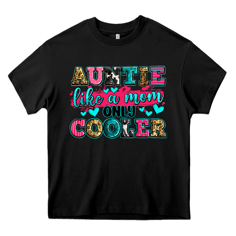 Auntie Like A Mom Only Cooler Heavy Core Tee by Zillion Design Studio | Teevron