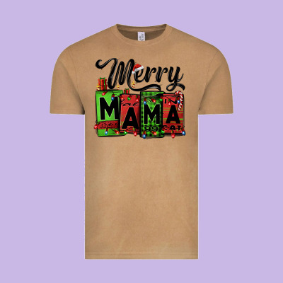 Merry Mama Christmas Vintage Tee Designed By Jasminsmagicworld