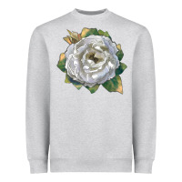 Heather Grey pillow fight rose Heavyweight Sweatshirt - LillyAllenDesigns