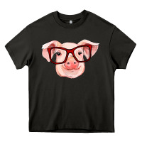 Asphalt pig with red glasses Heavy Core Tee - RanaPortraitStore
