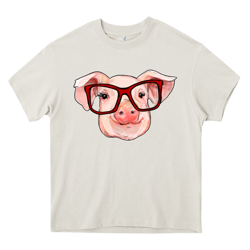Pig With Red Glasses Heavy Core Tee by RanaPortraitStore | Teevron