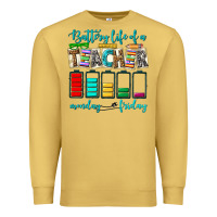 Antique Gold battery life of a teacher monday friday Premium Sweatshirt - NancyCooperArtShop