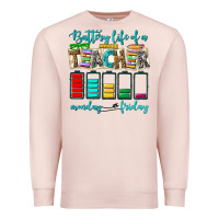 Pale Pink battery life of a teacher monday friday Premium Sweatshirt - NancyCooperArtShop