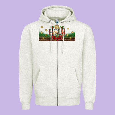 Oh Holy Night Zipper Hoodie Designed By Bundleandbundleshop