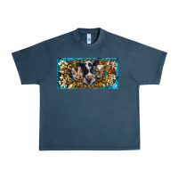 Midnight Navy western cow turquoise’s white flowers license plate template Urban Heavy Tee - BarkalooDesign