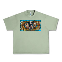 Oil Green western cow turquoise’s white flowers license plate template Urban Heavy Tee - BarkalooDesign