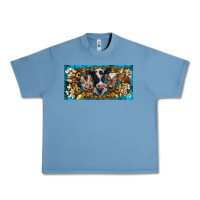 Pebble Blue western cow turquoise’s white flowers license plate template Urban Heavy Tee - BarkalooDesign
