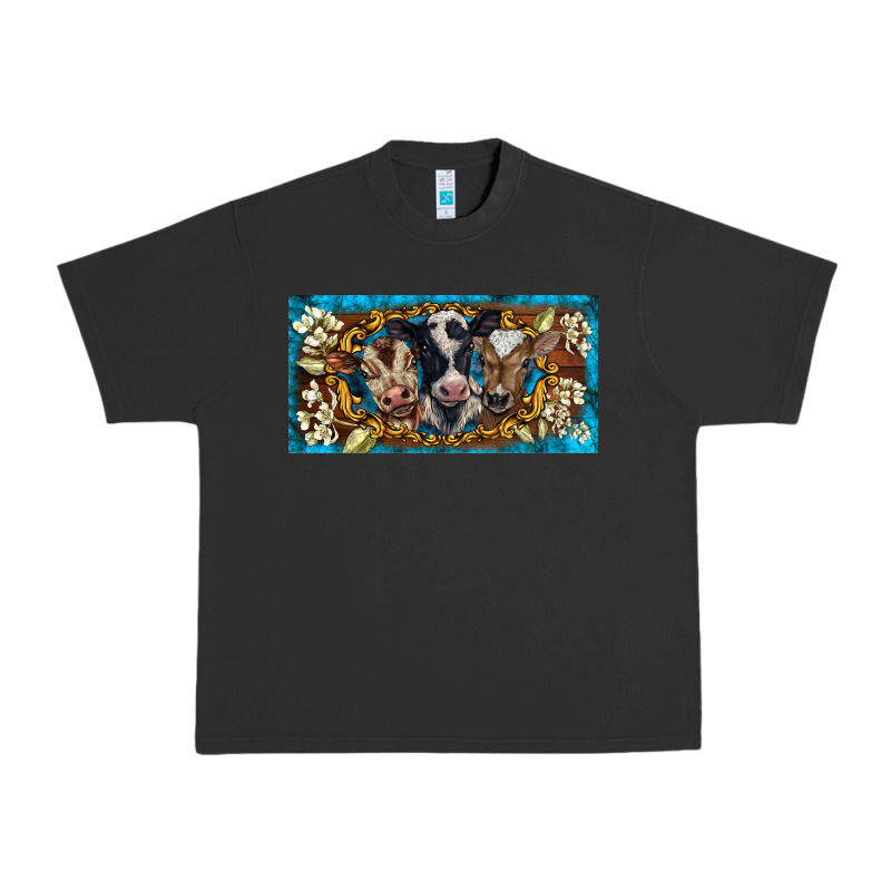 Western Cow Turquoise’s White Flowers License Plate Template Urban Heavy Tee by BarkalooDesign | Teevron
