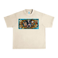 Sandshell western cow turquoise’s white flowers license plate template Urban Heavy Tee - BarkalooDesign