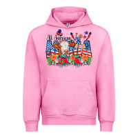 Fuchsia Pink All American Mama Cow Flowers Urban Hoodie - CowCowDesign