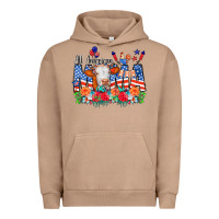 Pigment Burro All American Mama Cow Flowers Urban Hoodie - CowCowDesign