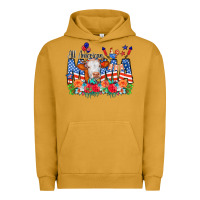 Pigment Peanut Butter All American Mama Cow Flowers Urban Hoodie - CowCowDesign