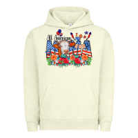 Pigment Pistachio All American Mama Cow Flowers Urban Hoodie - CowCowDesign