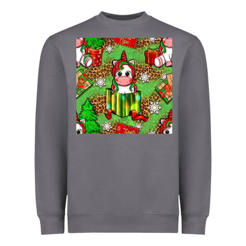 Christmas Unicorn And Gift Box Heavyweight Sweatshirt by NancyCooperArtShop | Teevron