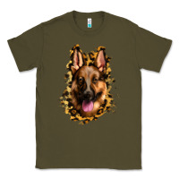 Army Green german shepherd leopard background Classic Tee - Jasminsmagicworld