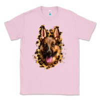 Bubblegum Pink german shepherd leopard background Classic Tee - Jasminsmagicworld