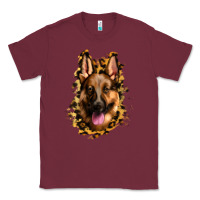 Burgundy german shepherd leopard background Classic Tee - Jasminsmagicworld