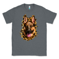 Charcoal Heather german shepherd leopard background Classic Tee - Jasminsmagicworld