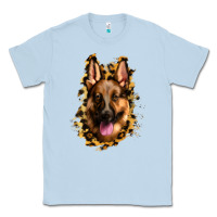 Dusty Blue german shepherd leopard background Classic Tee - Jasminsmagicworld